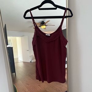 *2/$15* Burgundy Lace Detail Tank